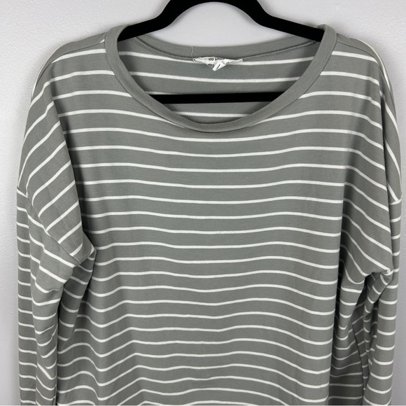 BB Dakota Striped French Terry Oversized Long Sleeve Tee XL Grey - Picture 4 of 12
